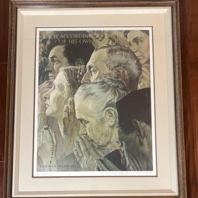 Norman Rockwell, "Freedom of Worship"