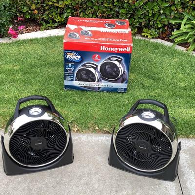 We’re Fans. —->    Two Honeywell Floor Fans