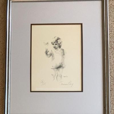 Connie King, "Butterfly" Offset Lithograph Signed, Artist Proof