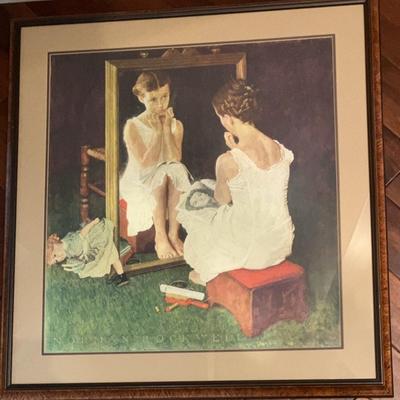 Norman Rockwell “Girl At The Mirror” Collotype w/ COA