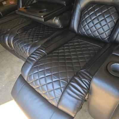 7 foot reclining Leather electric sofa