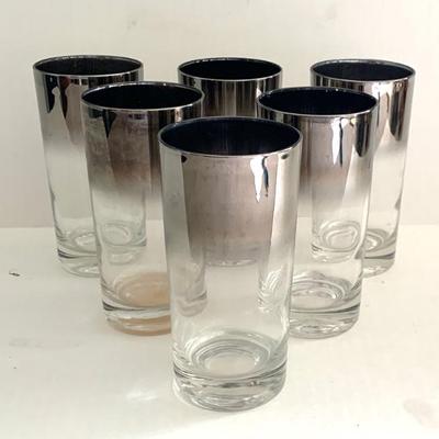 Mid century Dorothy Thorpe style Silver Fade highball glasses