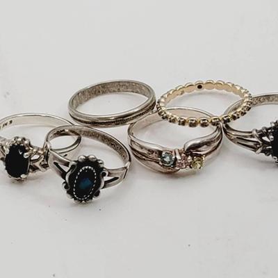 Sterling Stacking Or Accent Ring Lot Mixed Size 925