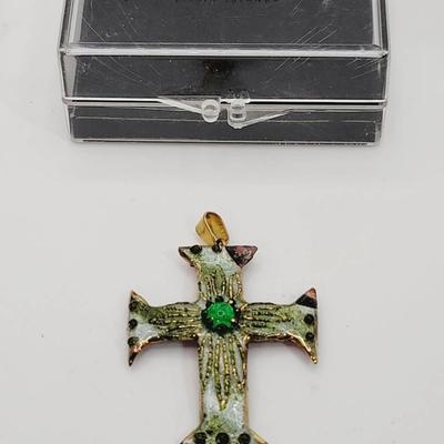 Signed Antique Enamel Cross Paris France Audri? Bazoir?