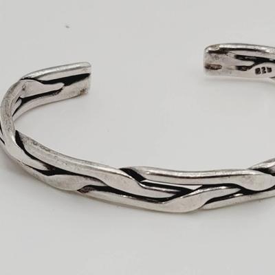 Mexico Sterling Twisted Silver Wire Cuff Bracelet 