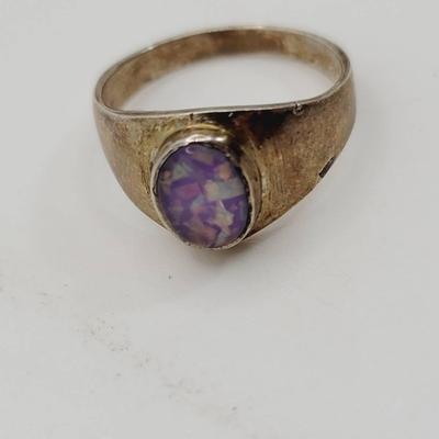 Opal Chip In Pink Acrylic Sterling Silver Ring Very Dragons Eye