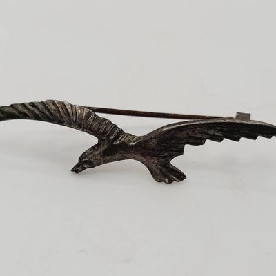 Vintage Mexico Silver Bird In Flight Pin