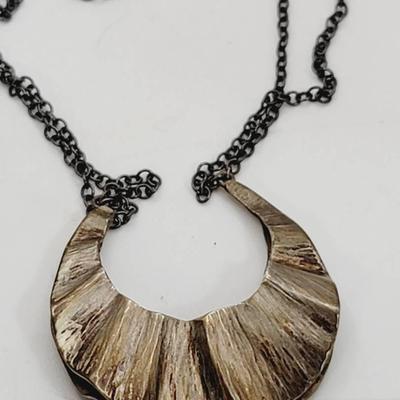 Javina Sterling 925 Silver Crescent Necklace 
