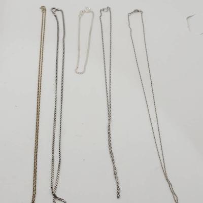 Sterling Chain Necklace And Bracelet 925 Silver