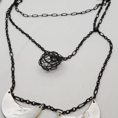 Industrial Celestial Crescent And Moon Necklace 