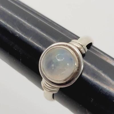 White Labradorite Sterling Ring Sz 7.6 925