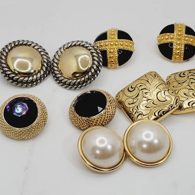 5pc Dramatic Statement Earrings Power Pieces Clip On