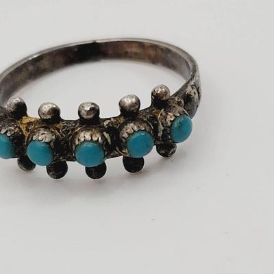 Sterling Southwest Turquoise Ring Sz 10 925