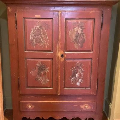Antique hand painted cupboard 