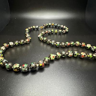Cloisonné bead necklace