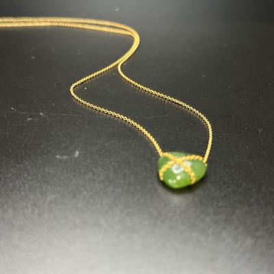 Sale Photo Thumbnail #28: 18k gold and jade necklace