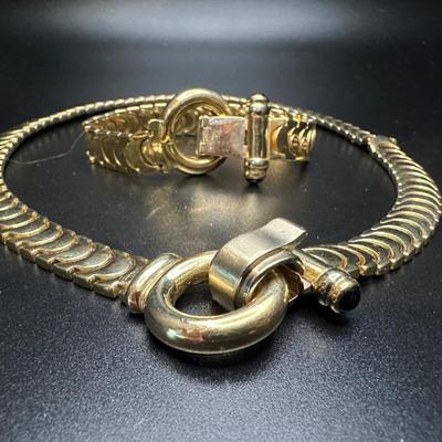 18k gold bracelet and necklace
