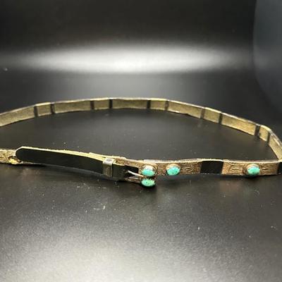 Sale Photo Thumbnail #76: Turquoise and leather belt