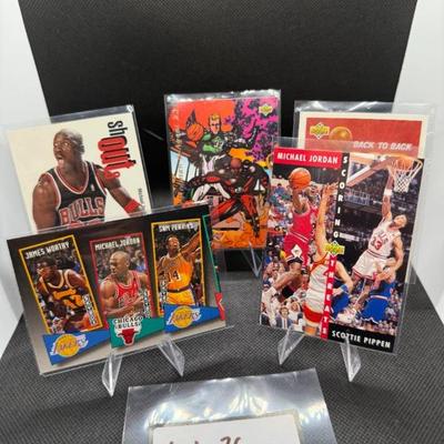 Sale Photo Thumbnail #36: Michael Jordan Basketball Card Lot (5) Cards
