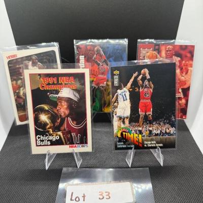 Sale Photo Thumbnail #9: Michael Jordan Basketball Card Lot (5) Cards