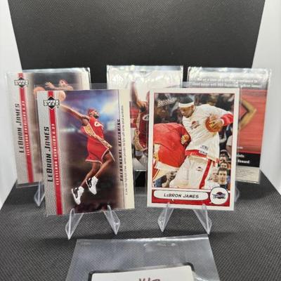 Sale Photo Thumbnail #10: LeBron James Basketball Card Lot (5) Cards