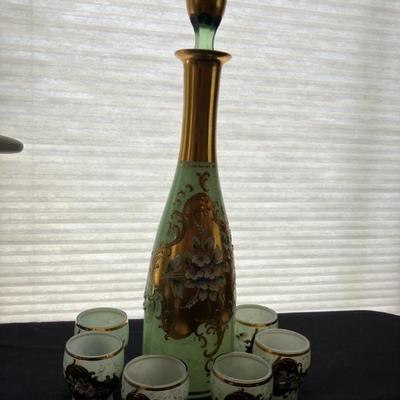 Pc150 vintage green decanter