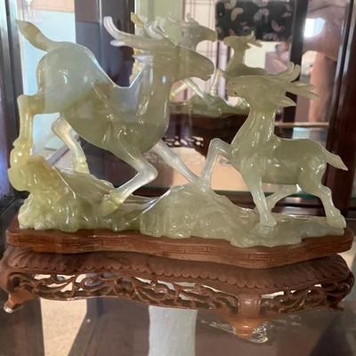 Pc122v vintage chinese jade toned carving