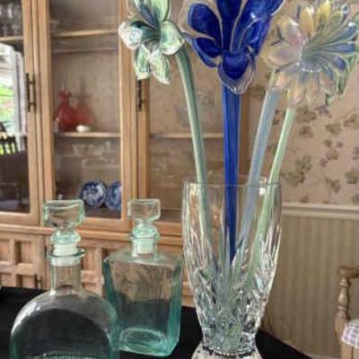 Pc158 green glass and crystal