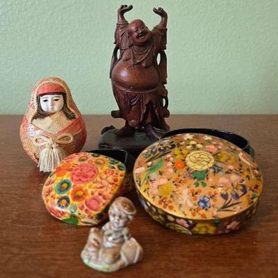 Pc189 buddha hand painted oval box and more