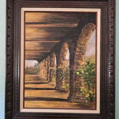 Pc168 framed painting signed by artist