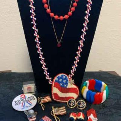 Pc192 patriotic costume jewelry