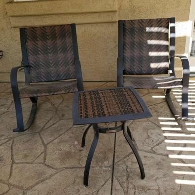 Pc112v patio rocking chairs and side table set