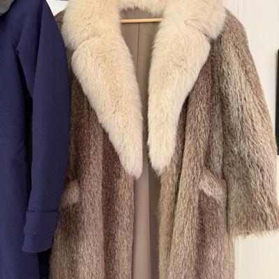 Nutria fur jacket with fox collar