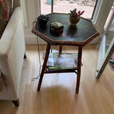 19th c painted bamboo table