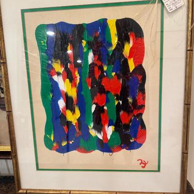 Acrylic impasto abstract on paper