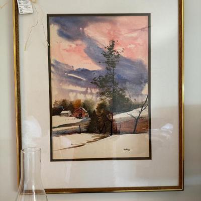 Dennis Frings watercolor, snowy landscape[e