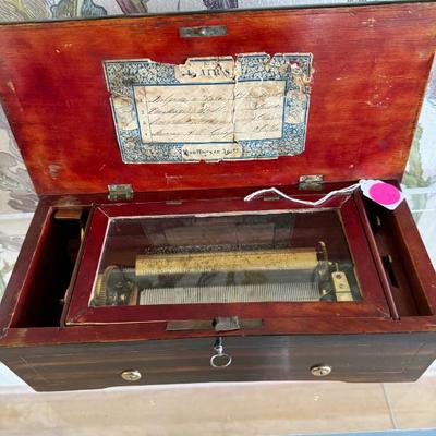 19th c Swiss cylinder music box