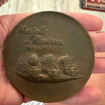 Bronze N&W RR centennial commemorative coin