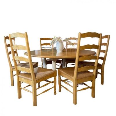 Gorgeous Round dining set with 6 Rush Chairs(Online)