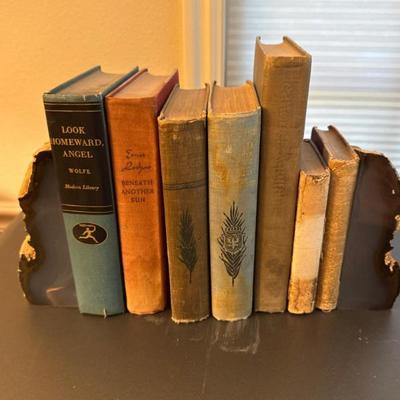 Vintage Books with Agate Book Ends(Online)
