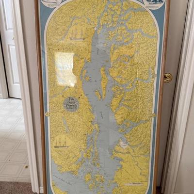 1970s Map Inside Passage to Stuart Island-Framed (Online)