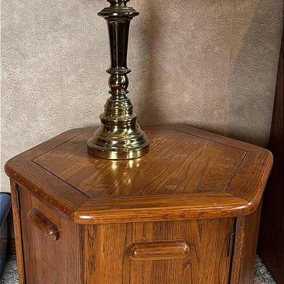 Pentagonal Storage Table & Lamp 