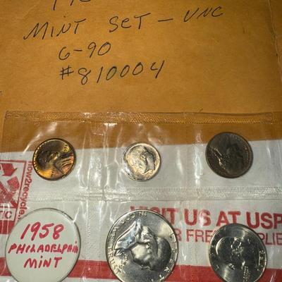 Title: 1958-P U.S. Mint Coin Set – Philadelphia Mint (5 Coins, Uncirculated)