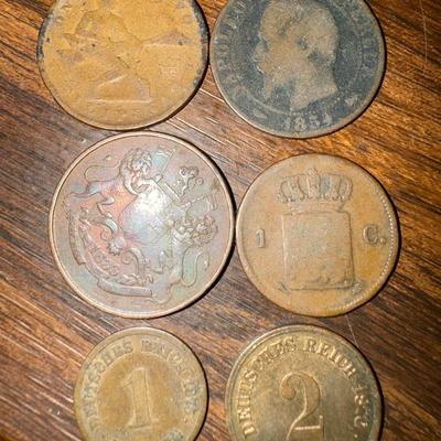ntique World Coin Lot (6 Coins) – 1821 to 1876 | Germany, France, Philippines & More