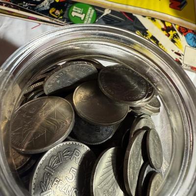 Large Jar of Mixed International Coins – Vintage & Collectible World Currency