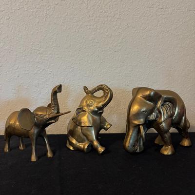 Three Brass Elephants