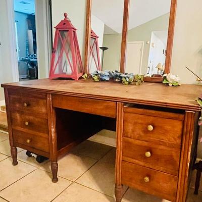 Mid Century Lenovo 2 in 1 Vanity & Desk Combo 