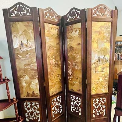 Vintage 4 panel folding screen
Vietnamese or Japanese Origin