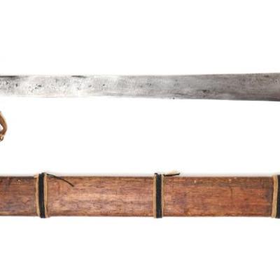 Lot 60 philippines bolo sword w scabbard early 20th c.