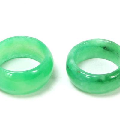 Sale Photo Thumbnail #167: Lot 167 pair of chinese jade style rings